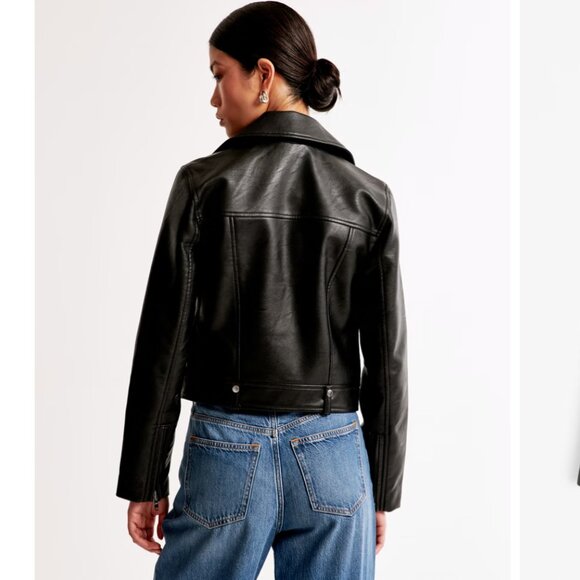 Abercrombie & Fitch Vegan Leather Moto Jacket sz XL - Picture 3 of 7